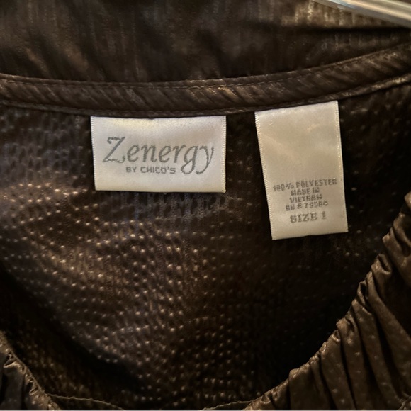 Zenergy by Chico’s Brown Jacket Sz 1 (8/M) - Picture 2 of 2
